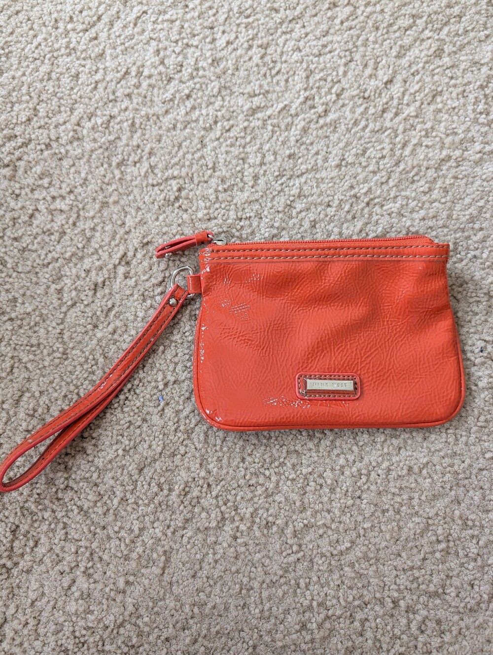 Nine West Bright Orange Wristlet Clutch